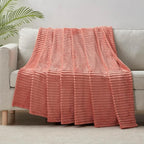 Nestl Blanket Twin Size for Bed - Cozy Warm Fuzzy Blankets for Women, Plush Small Fleece Throws for Girls - Misty Rose, 66 x 90 Inches