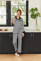 Ekouaer Silk Pajamas for Women Long Sleeve Satin Pajama Set Silky Pj Sets 2 Piece Button Down Loungewear Sleepwear