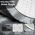 Noahas Large Fluffy 5x8 Area Rugs for Living Room Bedroom,Fuzzy Grey Thick Shag Throw Rug,Big Soft Shaggy Bedside Non-Slip Plush Dorm Nursery Kids Carpet