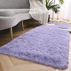Lavender Runner Area Rugs for Bedroom Living Room, 2x6 Feet Fluffy Bedside Rugs, Soft Shaggy Carpet Rug for Kids Room Nursery, Purple Cute Rugs for Girls Boys Dorm Room Home Decor