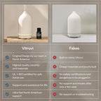 Vitruvi Stone Diffuser, Ceramic Ultrasonic Essential Oil Diffuser for Aromatherapy | Ceramic Diffuser, Diffusers for Home, Oil Diffuser, Room Decor | Black, 90ml Capacity