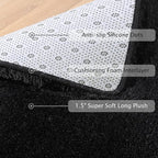 Softlife Black Area Rug for Bedroom, Fluffy Shag Plush Rugs for Living Room Girls, Shaggy Throw Soft Fuzzy Small Kids Carpet for Dorm Bedside Ultra Cozy Non-Slip Indoor Decor, 4x5.3 Feet