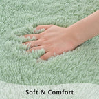 Sage Green Area Rugs Fluffy Rug for Bedroom Living Room, 4x6 Feet Indoor Shaggy Carpets, Plush Soft Rug for Kids Room, Furry Rugs for Girls Boys Playroom Nursery Room Home Decor
