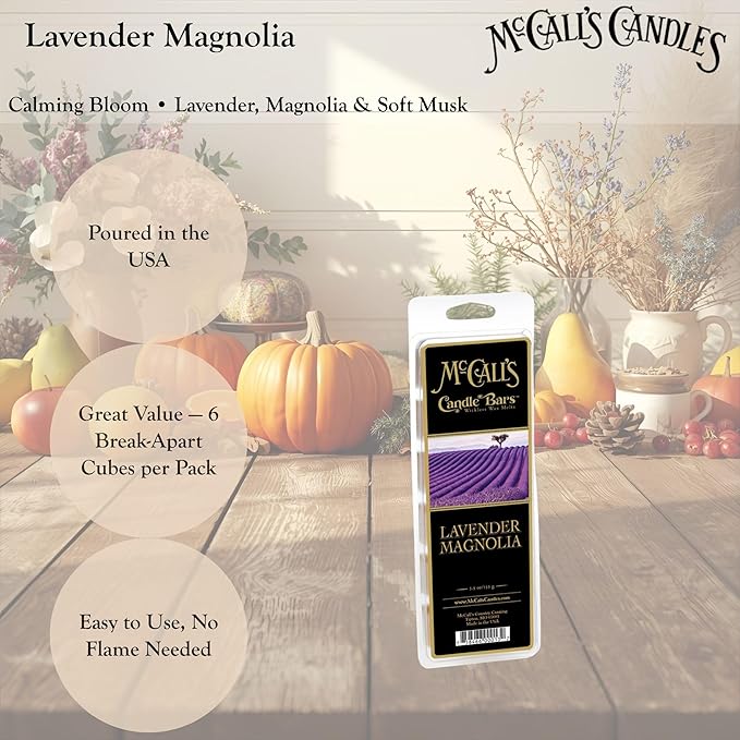 McCall's Candles | Lavender Magnolia | Scented Wax Melt | Soft Lavender, Sweet Magnolia & Calming Balsamic Notes | 5.5 oz