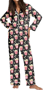 Ekouaer Satin Pajama Set for Women Silky Sleepwear Long Sleeve Top and Pants Button Down Pjs Lounge Set