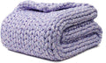 YnM Weighted Blanket, Handmade Chunky Knitted Design, Soft and Cozy, Temperature Regulating and Breathable, Machine Washable Throw for Sleep or Home Decor (Purple Fancy Yarn, 50x60 Inch, 10lbs)