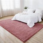 Litanika 9x12 Fuzzy Area Rug for Living Room Bedroom, Pea Pink High Pile Ultra Soft Plush Shaggy Furry Bedside Playroom Dorm Carpet, Non-Slip, Non-Shedding Modern Indoor Floor Rug