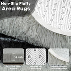 Noahas Large Fluffy 5x8 Area Rugs for Living Room Bedroom,Fuzzy Black and Grey Thick Shag Throw Rug,Big Soft Shaggy Bedside Non-Slip Plush Dorm Nursery Kids Carpet