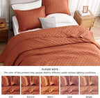Bedsure King Quilt - Red Orange Bedspread King Size & Lightweight Comforter, Boho Coverlet with Clover Pattern, Ultra Soft All-Season Bedding, 106 x 96 Inches | Stitch-Free Quilting, Ultra Soft, Lightweight, Machine Washable, Pet-Friendly