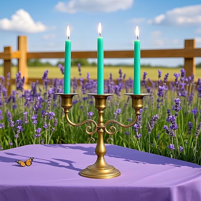 12-Pack Mint Green Taper Candles, 10 Inch Unscented Dripless Candlesticks, Long-Lasting Burn Time of 7-8 Hours, Perfect for Home Décor, Spring and St. Patrick's Day