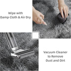 Litanika 4x6 Shag Area Rug for Living Room Bedroom, Tie-Dyed Dark Grey High Pile Soft Plush Shaggy Furry Bedside Playroom Dorm Carpet, Non-Slip, Non-Shedding Modern Indoor Floor Rug