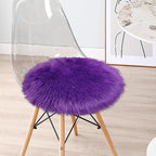 Faux Sheepskin Round Fluffy Rug Small 2ft Furry Purple Fur Circle Rugs for Bedroom Living Room Dorm Room Floor Decor Chair Seat Covers Soft Plush Throw Rugs Circular Washable