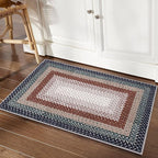 RUGSREAL Entryway Area Rug 2x3 Small Rug Machine Washable Bedroom Area Rug Non Slip Bathroom Mat Stain Resistant Farmhouse Carpet Modern Rustic Rug for Living Room Dining Room, Olive/Brown