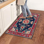 Area Rug 2x3 ft Entry Rug Washable Boho Rugs Non Slip Low Pile Floral Door Mat Small Carpet for Bedroom, Bedside, Kids Room,Dining Room