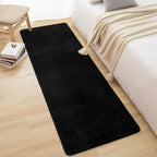 Softlife 2x6 Area Rug for Bedroom Living Room, Solid Black Non-Slip Fluffy Carpet with Soft Low Pile for Kids Boys Girls, Machine Washable Runner Rugs Fuzzy Aethetic Home Dorm Decor
