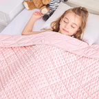 yescool Pink Weighted Blanket 7 Pounds Twin Size Cooling Weighted Throw Blanket, Minky Heavy Blankets Warm Weighted Comforter, Big Washable Thick Blankets Gift for 60-90lbs, 40 * 60in