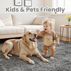 5x8 Area Rugs for Living Room: Soft Fluffy Shag Light Grey Rugs for Bedroom, Non Slip Large Fuzzy Plush Rug Indoor Floor Carpet for Nursery Kids Boys Girls Room, Dorms, Playroom, Modern Home Decor