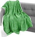 Elegant Comfort Throw Blanket, Reversible Sherpa Flannel, Ultra-Soft, Fuzzy, Cozy and Plush- All Season Lightweight Decorative Throw, 50 x 60 inches, Solid Sherpa Throw, Emerald Green