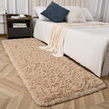Beige Runner Area Rugs for Bedroom Living Room, 2x6 Feet Fluffy Bedside Rugs, Soft Shaggy Carpet Rug for Kids Room Nursery, Furry Cute Rugs for Girls Boys Dorm Room Home Decor
