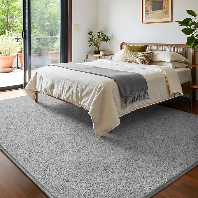 Keeko 2x6 Runner Rug, Grey Bedroom Bedside Runner Rug Small Carpet Living Room Area Throw Rugs for Hallway Soft Indoor Memory Foam Rugs for Teen Kids Classroom Nursery Dorm Laundry Room Decor