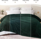 Exclusivo Mezcla Fleece King Size Bed Blanket, Ultra Soft, Lightweight and Fuzzy Forest Green Blanket for Women, Home Decor, 90x104 Inches