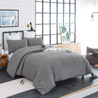 CLOTHKNOW Dark Grey California King Comforter Set Gray Bedding Comforter Sets Soft Grey Comforter Men Women Comforter with 2 x Pillow Cases