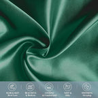 Elegant Comfort 4-Pack King Size Satin Pillowcase Set with Hidden Zipper Closure, Hunter Green