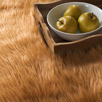 SAFAVIEH Faux Sheep Skin Collection 5' x 8' Camel FSS115E Silken Glam 2.35-inch Thick Area Rug