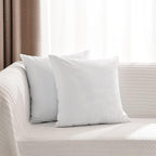 basic home 18x18 Pillow Inserts-Shredded Latex Memory Foam Fill-High Density Throw Pillow Inserts with Long Support-Home Couch Hotel Collection-Cotton Fabric-2 Pack