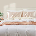Taupe Satin Pillowcase Standard Set of 2 with Envelope Closure，Taupe Silk Pillowcase for Hair and Skin (20x26)