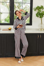 Ekouaer Silk Pajamas for Women Long Sleeve Satin Pajama Set Silky Pj Sets 2 Piece Button Down Loungewear Sleepwear