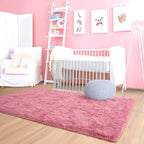 Noahas Fluffy 6x9 Area Rugs for Living Room,Shaggy Blush Rugs for Bedroom Girls,Thick Shag Throw Carpet,Soft Non-Slip Dorm Nursery Kids Rug Home Decor Aesthetic