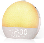 Geuuap Sunrise Alarm Clock White Noise Sound Machine for Bedroom | Natural Wake-Up Light with 30 Soothing Sleep Aids, Bluetooth Speaker, Dimmable Clock, Screen-Free Design for Baby Adults Kids-Khaki