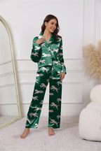 Ekouaer Pajamas For Women Set Silk Pjs 2 Piece Satin Sleepwear Long Sleeve Button Down Lounge Sets With Pant