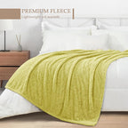 Exclusivo Mezcla Fleece Light Green Throw Blanket for Couch Sofa, Ultra Soft, Lightweight and Fluffy Blankets for Women, All Season, 50x60 Inches