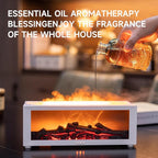 TMEHM Fireplace Flame Air Diffuser Humidifier,7 Colors Aromatherapy Essential Oil Diffuser,Ultrasonic Aroma Humidifier with Timer for Home,Bedroom,Office,Yoga (White, L)
