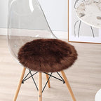 1.3ft Small Round Brown Rug,Thick Furry Fluffy Carpet for Teen,Sheepskin Fur Shaggy Circular Rug for Indoor Bedroom Room Living Room Nursery Decor Chair