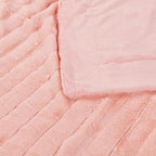 Striped Throw Blanket and Pillow Covers Set (No Inserts) for Couch and Bed, Plush Warm Lightweight Fuzzy Faux Fur Blanket for All Seasons (50" x 60", Pink)