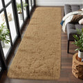 Macgace Fluffy Runner Rug, 2x6 Beige Washable Hallway Area Rugs for Bedroom Living Room Kitchen Laundry, Long Shag Rug with Non Slip Rubber Backing Fuzzy Entryway Carpet Modern Home Decor