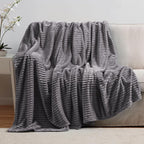 Nestl Purple Throw Blanket for Couch - Cozy Warm Fuzzy Blankets for Women, Set of 2 Small Fleece Throws for Girls - Dusty Purple, 50 x 60 Inches