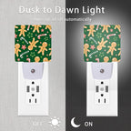Christmas Night Light,Cookies and Candy Canes Plug in Night Lights 0.5W Sleep Friendly for Boys Girls Led Night Light Dusk to Dawn Sensor Nightlight for Stairway/Hallway/Kitchen