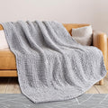 YJLMLY Chunky Knit Throw Blanket,50x60 Inch Heavy 4.4lbs, Hand Knit Chenille Couch Blanket, Soft Cable Knit Gift for Women Mom Wife, Modern Home Decor