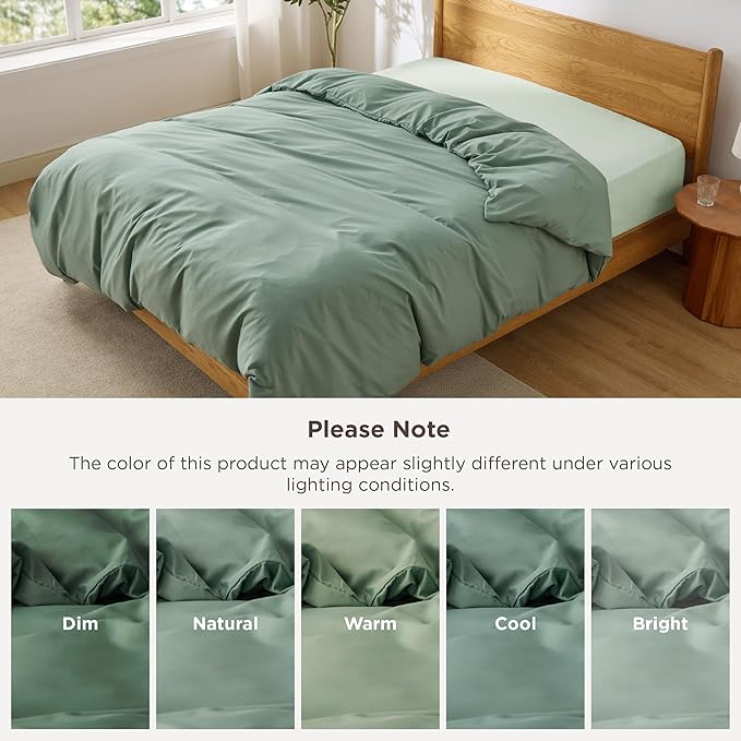 Bedsure Duvet Cover Queen - Only Includes 1 Duvet Cover (90"x90"), Hotel Luxury Soft Double Brushed All Season Bedding for Kids & Adults, Zipper Closure, Sage Green (No Comforter, No Pillow Shams)