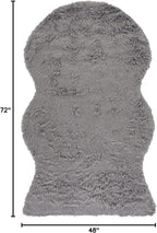 SAFAVIEH Faux Sheep Skin Collection 4' x 6' Grey FSS115D Silken Glam 2.35-inch Thick Area Rug