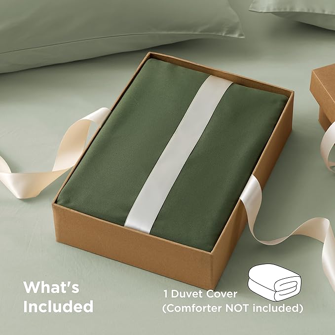 Bedsure Duvet Cover Queen - Only Includes 1 Duvet Cover (90"x90"), Hotel Luxury Soft Double Brushed All Season Bedding for Kids & Adults, Zipper Closure, Olive Green (No Comforter, No Pillow Shams)