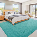 6x9 Area Rug for Living Room: Fluffy Shag Soft Washable Rugs Large Fuzzy Plush Indoor Carpet for Bedroom Nursery Playroom Kids Girls Boys Room (Teal Blue, 6'x9')