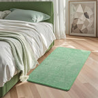 Keeko 2x4 Green Runner Rug, Indoor Bedroom Hallway Entryway Small Area Rugs Non Slip Modern Memory Foam Rugs Low Pile Laundry Room Throw Rug for Dorm Teen Kids Boys Room Decor
