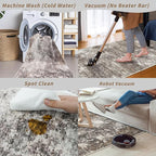 2x4 Washable Non-Slip Runner Rug – Small Throw Rug for Kitchen Floor, Bedroom, Entryway, Bathroom, Bedside – Modern Abstract Neutral Low-Pile Thin Indoor Door Mat (Brown Beige,2x4)