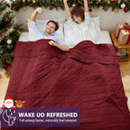 yescool King Size Weighted Blanket for Adults (20 lbs, 80” x 87”, Red) Cooling Heavy Blanket for Sleeping Perfect for 190-210 lbs, Breathable Blanket for Adults & Couple All Season, Machine Washable