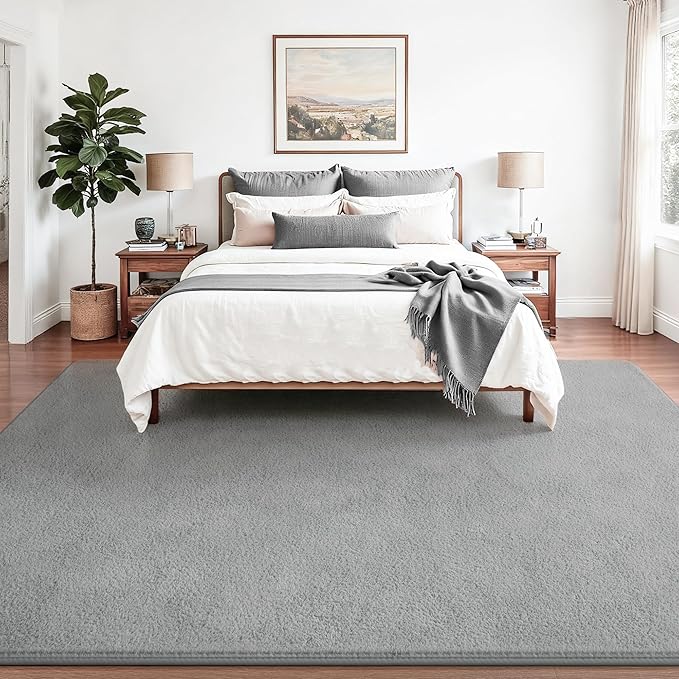 Keeko Area Rugs for Living Room Bedroom 5x8 Grey, Soft Modern Large Rugs Indoor Non Slip Fluffy Rug Minimalist Low Pile Washable Carpet Rug for Kids Boys Girls Dorm Classroom Nursery Home Decor